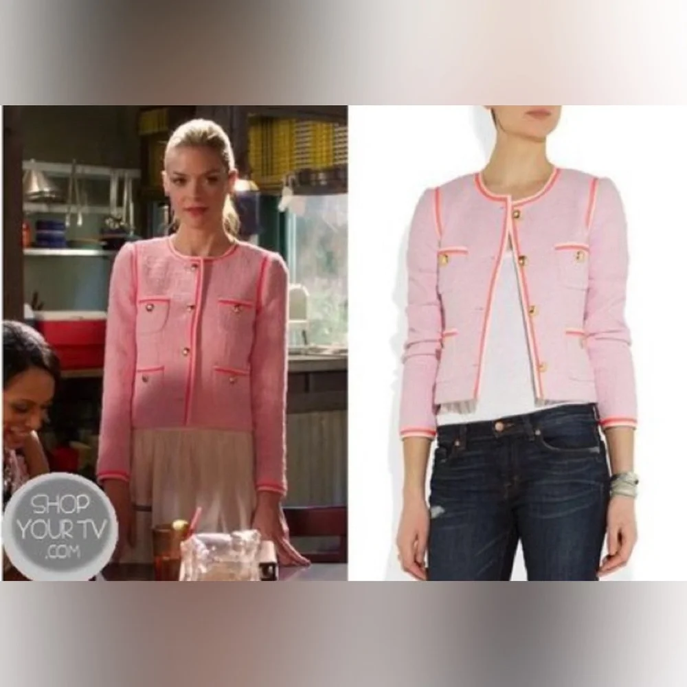 J.Crew Pink & Coral Tweed Boxy Lady Stye Blazer Jacket 8